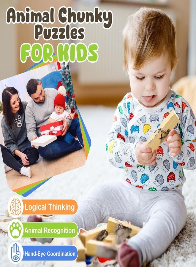 Firstblow Wooden Puzzles for Toddlers 1-3: Animal Toddler Puzzles for 2-4 Years Old, Montessori Toys Learning Educational (Animal) - Image 5