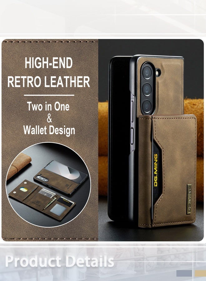 Dg Ming Samsung Galaxy S24 Ultra 5G Case, 2 in 1 Detachable Wallet Back Cover, Premium Leather Case with Card Holder Pocket, Slim Phone Case for S24 Ultra with Kickstand (Coffee, S24 Ultra) - Image 3