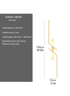 LOOPITYS （Gold, 100CM，Three color temperatures）Modern Creative Strip Led Wall Lamp Minimalist Bedroom Bedside Wall Sconce Led Lights Living Room TV Sofa Background Wall Lamp  - Image 2