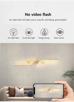 LOOPITYS （Gold, 100CM，Three color temperatures）Modern Creative Strip Led Wall Lamp Minimalist Bedroom Bedside Wall Sconce Led Lights Living Room TV Sofa Background Wall Lamp  - Image 3