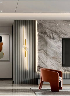 LOOPITYS （Gold, 100CM，Three color temperatures）Modern Creative Strip Led Wall Lamp Minimalist Bedroom Bedside Wall Sconce Led Lights Living Room TV Sofa Background Wall Lamp  - Image 5