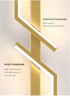LOOPITYS （Gold, 100CM，Three color temperatures）Modern Creative Strip Led Wall Lamp Minimalist Bedroom Bedside Wall Sconce Led Lights Living Room TV Sofa Background Wall Lamp  - Image 4