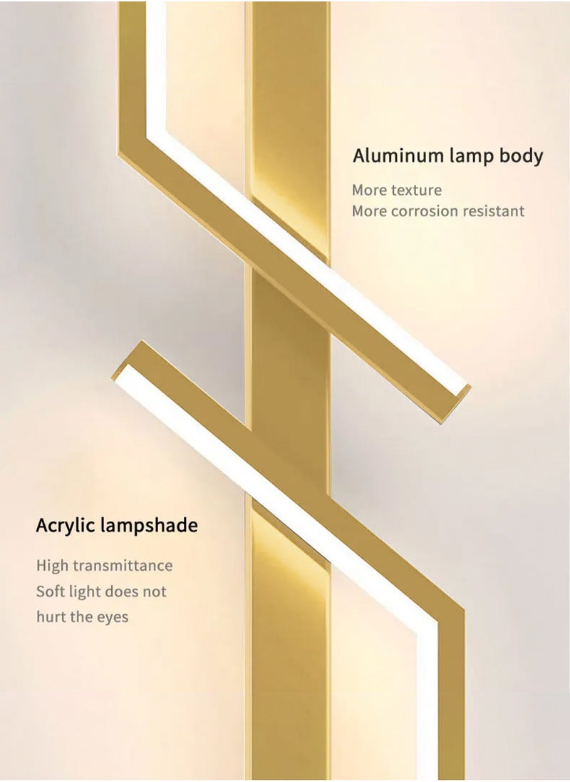 LOOPITYS （Gold, 100CM，Three color temperatures）Modern Creative Strip Led Wall Lamp Minimalist Bedroom Bedside Wall Sconce Led Lights Living Room TV Sofa Background Wall Lamp  - Image 4