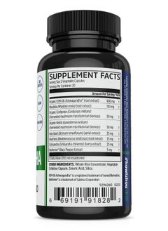 Zhou Zhou Nutrition Ashwagandha Capsules, Blend of Rhodiola, Holy Basil, Cordyceps, Reishi & Ashwagandha Supplement, 30 Servings, 60 Capsules  - Image 2