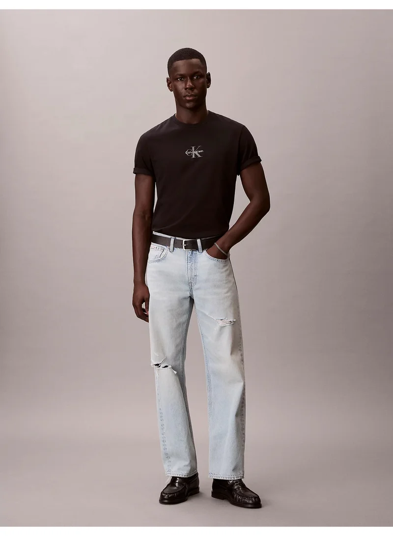Calvin Klein Jeans Black Monogram Logo T-Shirt for Men | Best Price UAE