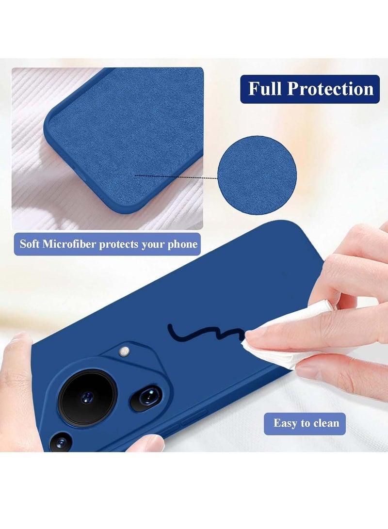 Wtech Huawei Pura 70 Ultra 5G 2024 Premium Liquid Silicone Case Cover - Navy Blue - Image 3