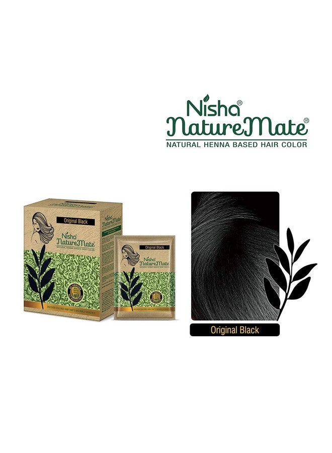 Nisha Nature Mate Henna Powder for Hair Colour, Original Black, Permanent Hair Color, Ammonia Free, 100% Grey Coverage, Herbal Hair Dye with Amla, Shikakai, Hibiscus & Aloe Vera, Salon-like Shine (60 gm) - Image 2