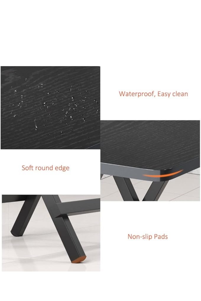 Generic Foldable Table, Portable Camping Table Wooden Square Desk Simple Design, Multifunctional Folding Table Lunch Table, Space Saving Stable and Durable, for Camping Dining Garden Picnic Coffee (Black 60*60cm)  - Image 3