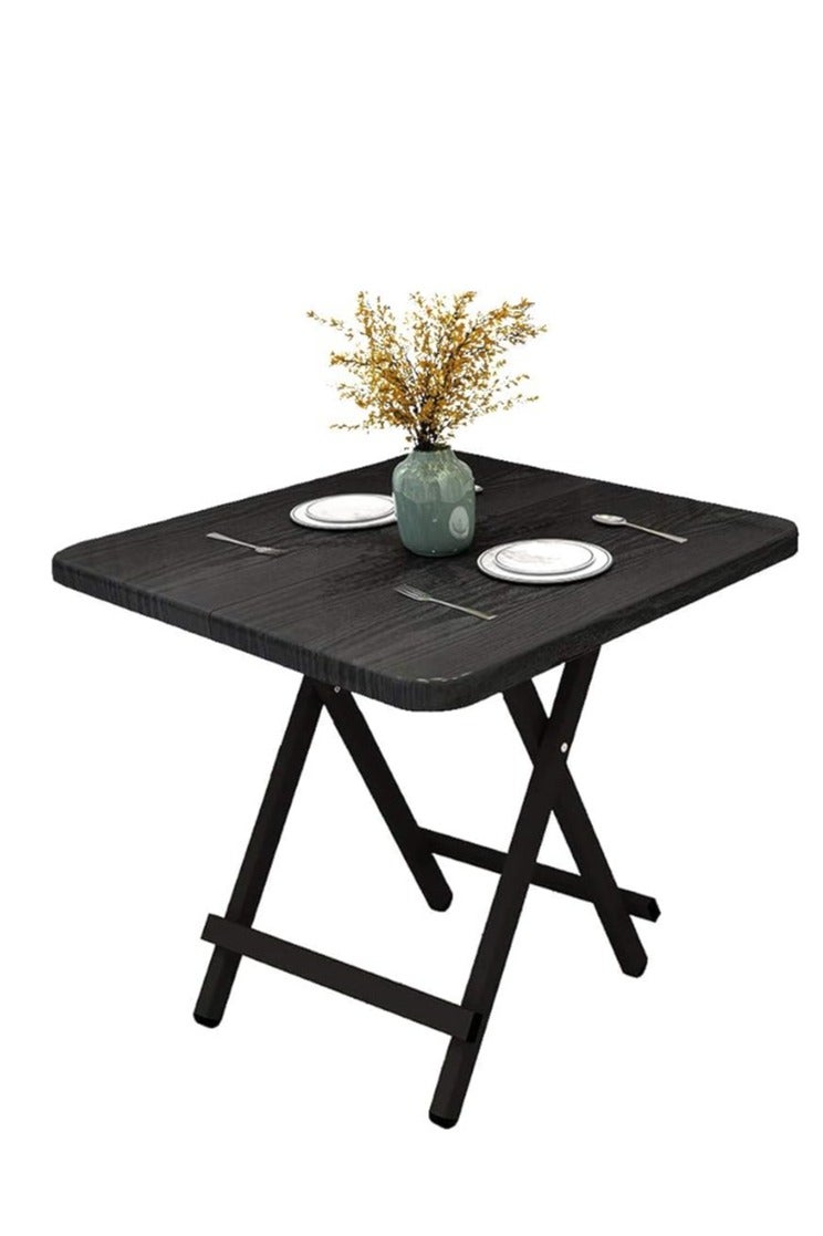 Generic Foldable Table, Portable Camping Table Wooden Square Desk Simple Design, Multifunctional Folding Table Lunch Table, Space Saving Stable and Durable, for Camping Dining Garden Picnic Coffee (Black 60*60cm)  - Image 5