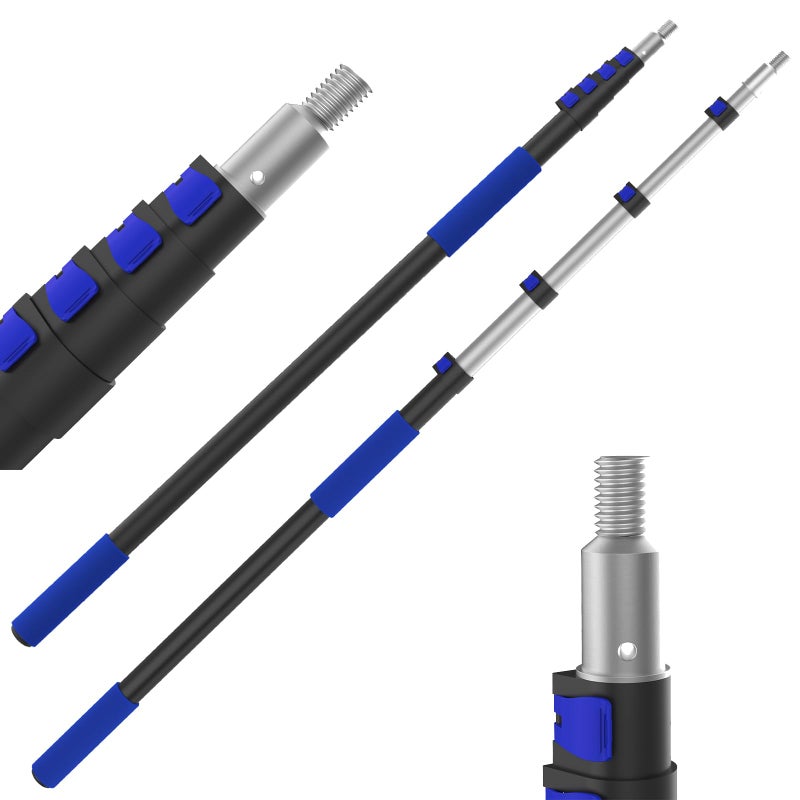 SKGPOLE 26FT Reach Telescopic Extension Pole, 5-19FT Multi-Purpose Extension Pole with Universal Twist-on Metal Tip, Sturdy Aluminum Paint Roller Extension Pole for Squeegee, Paint Roller, Duster - Image 1