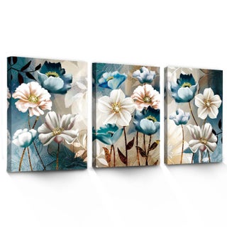 SERIMINO Lotus Flower Canvas Wall Decor Living Room White and Indigo Blue Floral Picture Wall Art for Dining Room Bedroom Bathroom Kitchen Prints Paintings for Home Decorations - pzsku/ZEA1E3E1117AF2B841F1FZ/45/1746617905/7117e9b7-5e89-49ce-ac9a-0173c5908cc0
