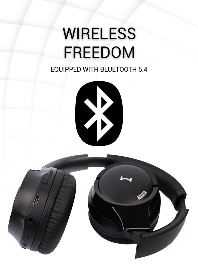 ION 8Pro ANC Bluetooth Headphone: 300mAh Battery, 30 Hours Music, Bluetooth V5.4, Type-C Charging, Compatible with iPhone, Samsung, OnePlus, and More