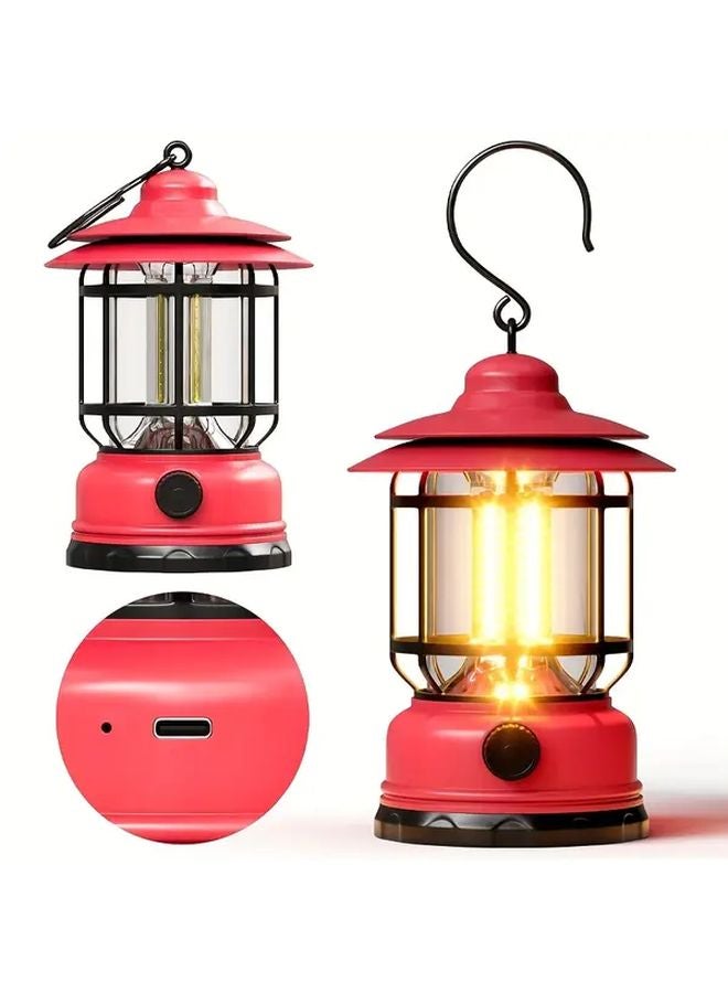 Retro Rechargeable USB Lantern Portable Outdoor Indoor Camping Light Adjustable Angle - Image 3