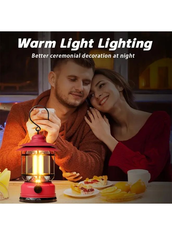 Retro Rechargeable USB Lantern Portable Outdoor Indoor Camping Light Adjustable Angle - Image 5