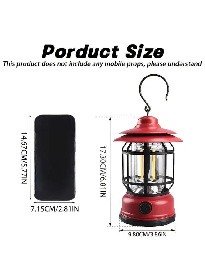 Retro Rechargeable USB Lantern Portable Outdoor Indoor Camping Light Adjustable Angle - Image 4