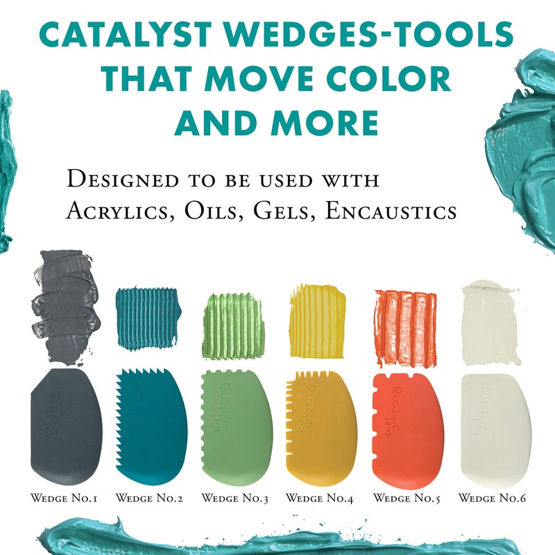 CANSON Princeton Catalyst Tools, Art Supplies for Texturizing and Moving Paint, Wedge- White - Image 2