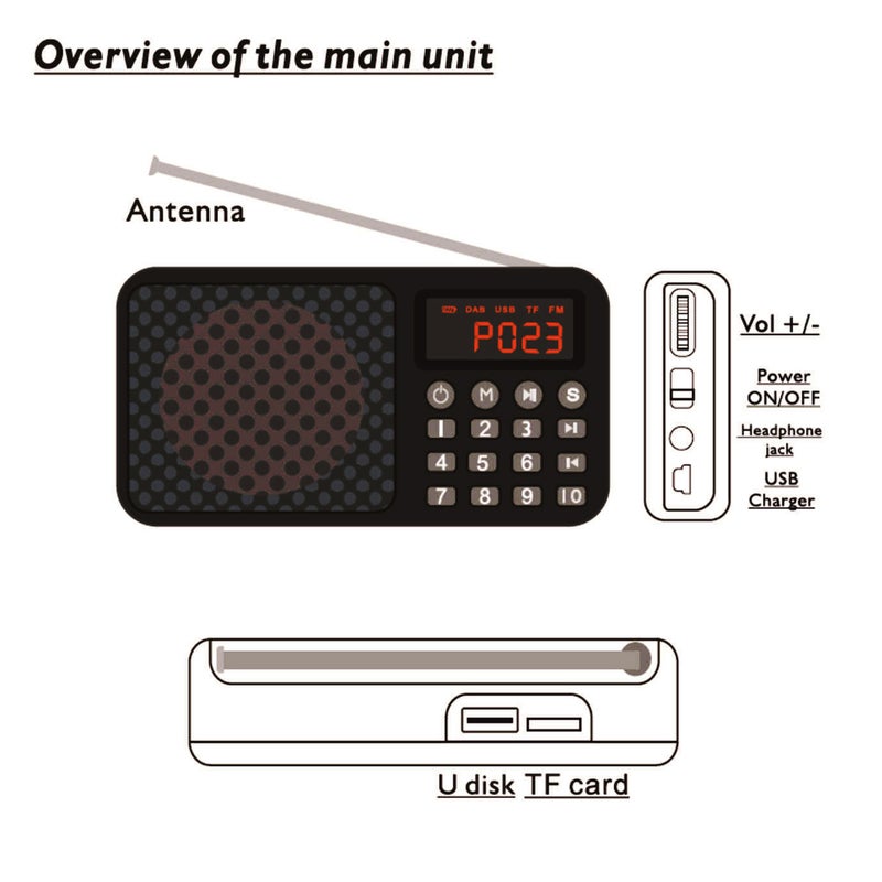 Car DAB Digital Radio Portable Stereo Speaker Mini Wireless BT MP3 Player FM Radio - Image 4