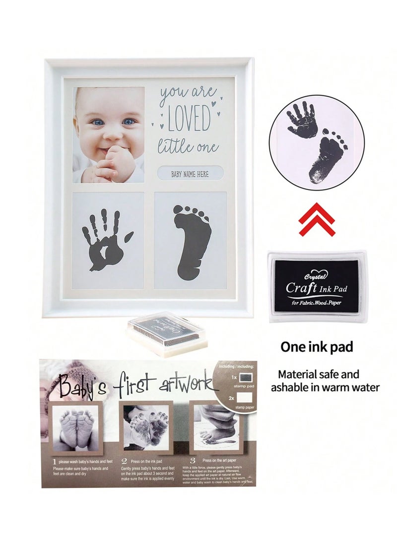 Decorhills 4-Pcs Baby Handprint and Footprint Keepsake Photo Frame with Black Color Pad for Newborn Boys & Girls, Personalized Baby Shower Gifts, Baby Girl & Boy Gifts  - Image 2