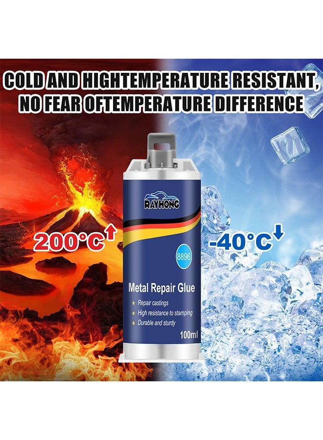 RAYHONG Metal Repair Glue - Metal Adhesive,High Strength Metal to Metal Adhesive,1 Pack Metal Adhesive,Heavy Duty Metal Epoxy Adhesive,Metal Repair Adhesive for Metal Bonding,Hard Plastic,Cast Iron 100ml - Image 5