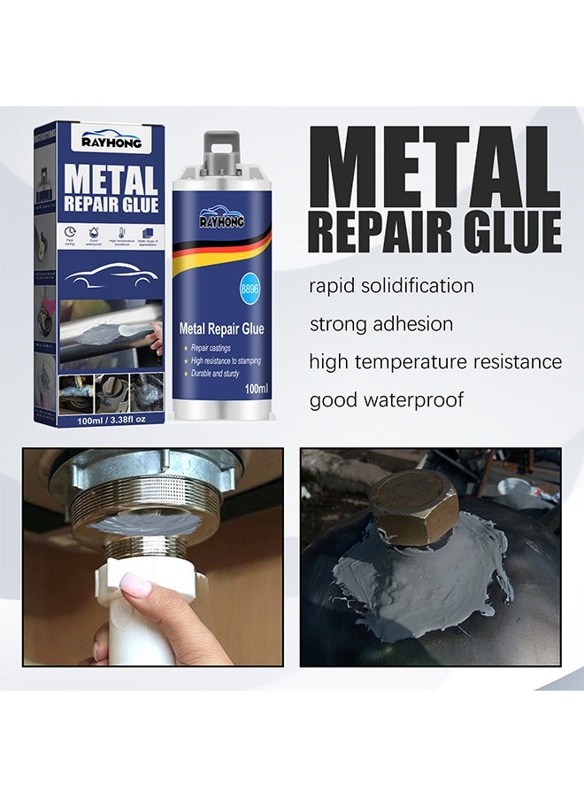 RAYHONG Metal Repair Glue - Metal Adhesive,High Strength Metal to Metal Adhesive,1 Pack Metal Adhesive,Heavy Duty Metal Epoxy Adhesive,Metal Repair Adhesive for Metal Bonding,Hard Plastic,Cast Iron 100ml - Image 3