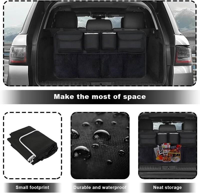 SXCCNW Car Boot Organiser with 8 Pockets - Waterproof Backseat Storage Bag - Image 3