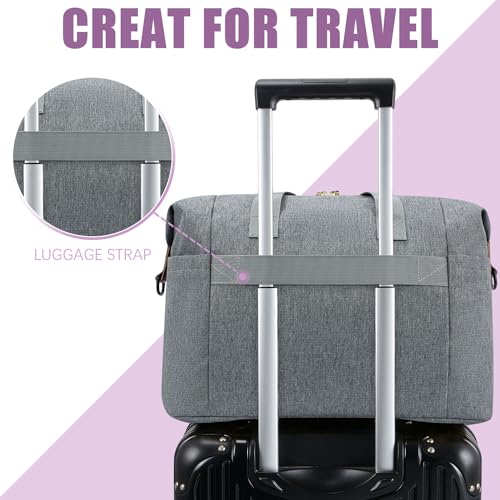 Tuwubi Diaper Bag Tote,Baby Diaper Bag with Pacifier Case Large Travel Diaper Tote Caddy for Mom and Dad Multifunction Large Baby Bag - M-Light Grey - Image 5