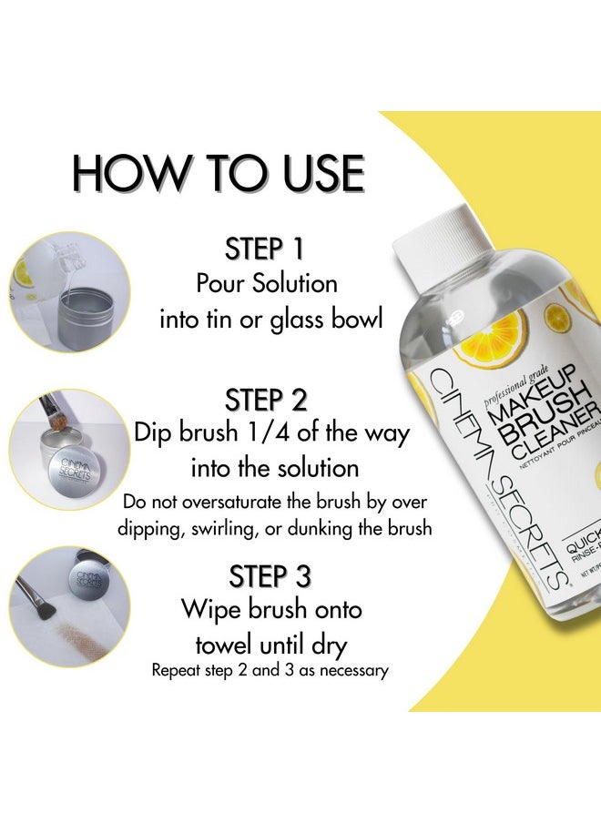 Cinema Secrets Professional Makeup Brush Cleaner Kit, 8 Fl Oz, Lemon  - Image 3