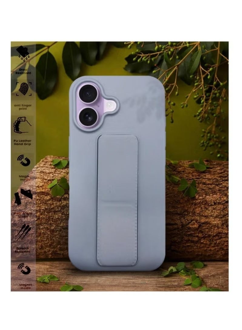 JAJEEK Slim & Durable Apple iPhone 17 Case Cover with Built-In Magnetic Hand Grip – 3-in-1 Shock-Absorbent Protective Phone Case in Elegant Grey Featuring Secure Handling Grip, Stand Function & Enhanced Safety – Perfect Fit for iPhone 17 - Image 5