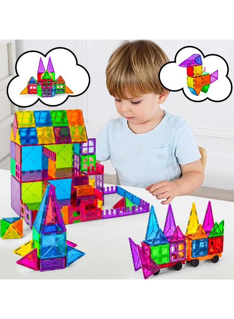Magnetic Tiles for kids, 120 pcs 3D Building Blocks Constructional Set - Unleash Limitless Creativity and STEM Learning (120pcs) - Image 1