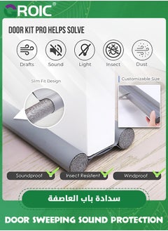 GROIC Door Bezel,Adjustable Door Sweeping Sound Protection, Internal Front Double-Sided Windshield, Door Bottom Protection, Noise Reduction, Windshield,Home Soundproof Dust Proof Seal Strip  - Image 3