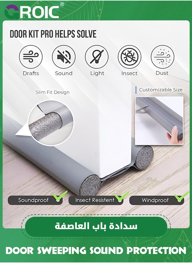 GROIC Door Bezel,Adjustable Door Sweeping Sound Protection, Internal Front Double-Sided Windshield, Door Bottom Protection, Noise Reduction, Windshield,Home Soundproof Dust Proof Seal Strip  - Image 3