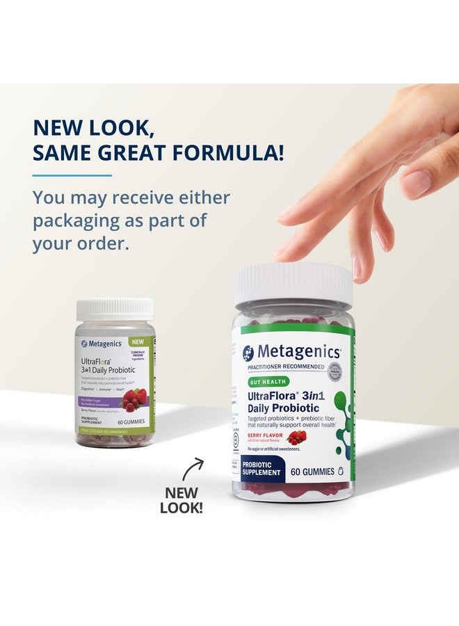 Metagenics ميتاجينيكس - ألترا فلورا 3 في 1 مكمل بروبيوتيك يومي لدعم صحة الأمعاء والمناعة للبالغين والأطفال* - 60 جيمي - Image 3