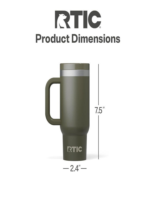 RTIC Little Road Trip Tumbler 16oz for Kids with Straw Lid and Handle, Ceramic Lined, Insulated Stainless Steel Travel Water Mug Cup, Leak-Proof, Olive - Image 5