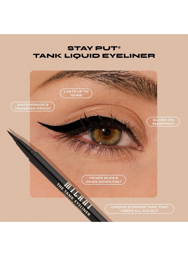 MILANI The Tank Liquid Eyeliner Noskip Liquid Eyeliner Pen, Waterproof Formula, Makeup Pen Black, Long Lasting & Smudgeproof  - Image 3
