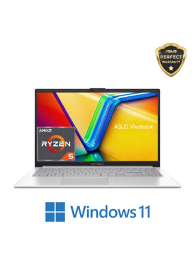 ASUS VivoBook Go 15 (E1504FA-NJ005W)laptop 15.6-Inch FHD /AMD Ryzen 5- 7520U / 8GB RAM /512GB SSD / AMD Radeon Graphics / Windows 11/ English/Arabic Silver - Image 1