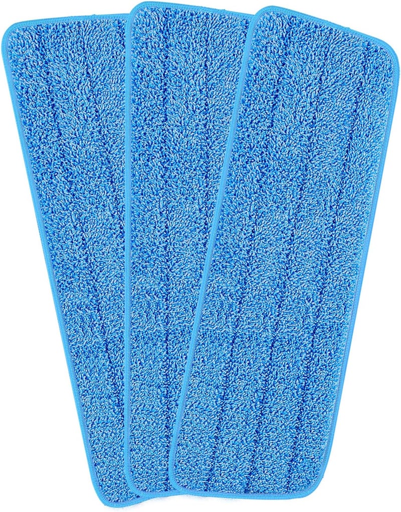 H-Gamely Microfiber Spray Mop Replacement Heads for Wet/Dry Mops Compatible with Bona Floor Care System 3 Pack (Blue) - Image 1