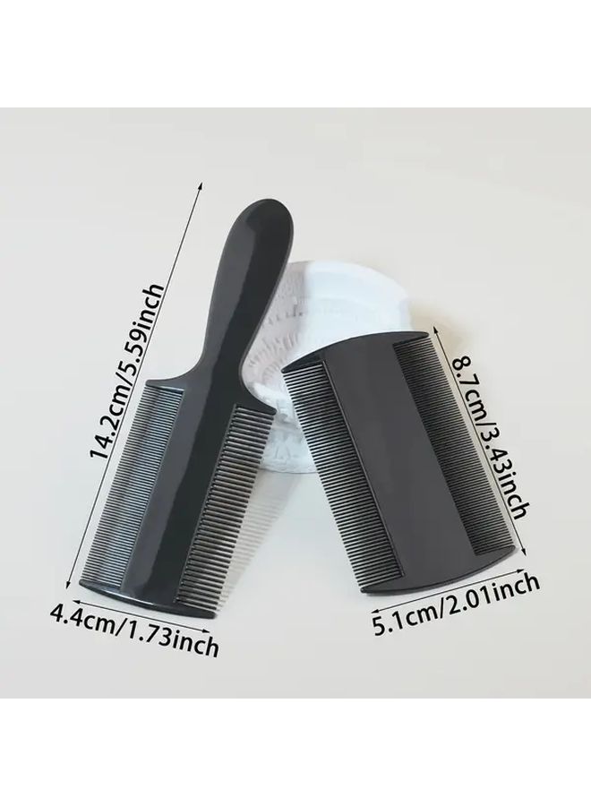 Green Vintage Lice Comb 2pcs Double Sided Dense Tooth With Without Handle - Image 4