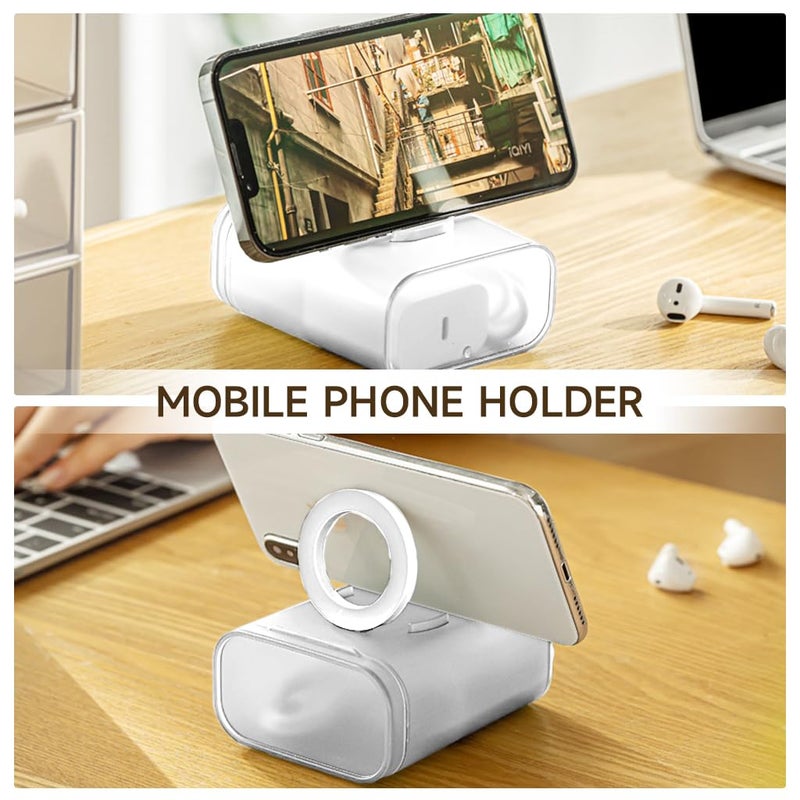 Verilux® Travel Cable Organizer Storage Box with Folding Phone Stand Multi Cable Storage Organizer for Charging, USB, Data Charger Adapter Earbuds - Image 5
