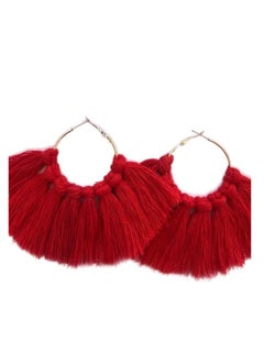 Generic Boho macrame Handcrafted text hoop earrings  - Image 1