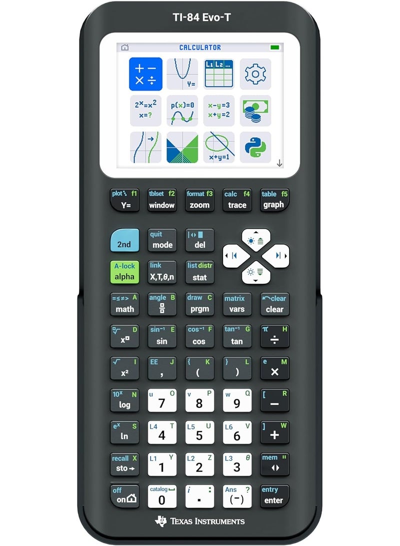 Texas Instruments TI-84 Evo-T Graphical Calculator, Python Support, Rechargeable, USB-C, - Image 1