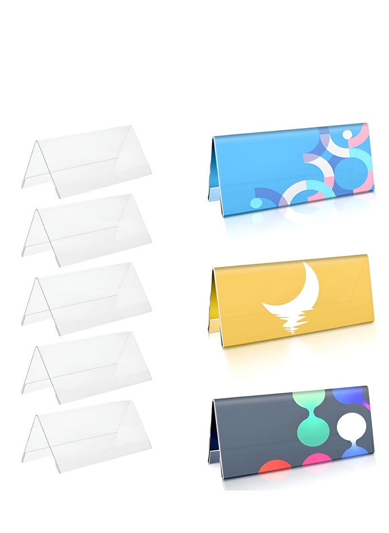 ZUIHAO - Acrylic 5 pcs Name Plates for Desks Clear Plastic Name Tent Holders Display for Office Conference - Image 1