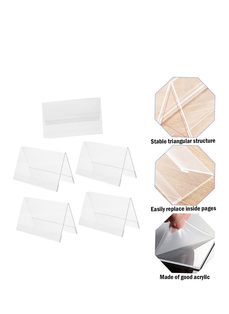 ZUIHAO - Acrylic 5 pcs Name Plates for Desks Clear Plastic Name Tent Holders Display for Office Conference - Image 1