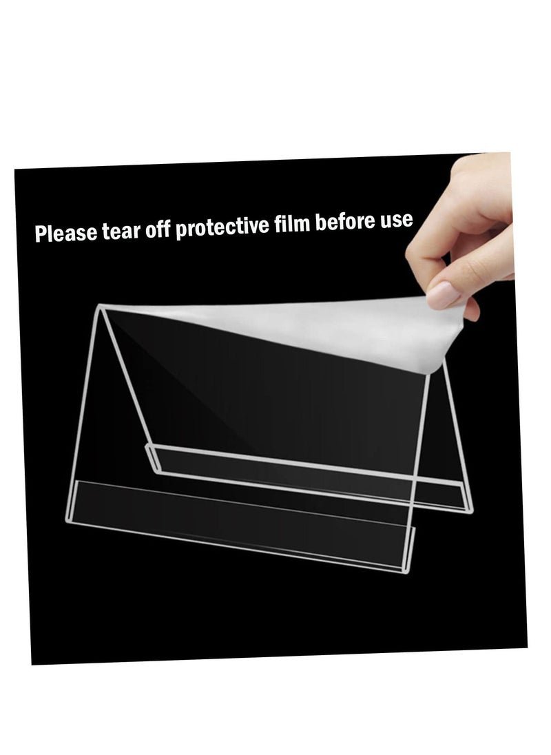 ZUIHAO - Acrylic 5 pcs Name Plates for Desks Clear Plastic Name Tent Holders Display for Office Conference - Image 1