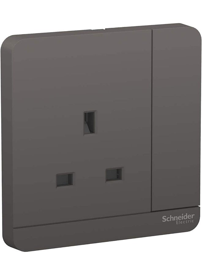 Schneider Electric Electric Avataron, 1 Gang, Socket, 13A 250V, Dark Grey