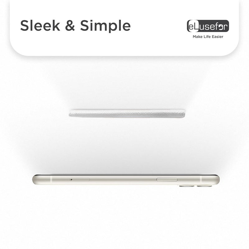 eLusefor Stick-On Phone Wallet for Back of iPhone or Android Case | 6 Sleeve Credit Card Holder - Pocket for Cards, Money & ID - Built-in Stand - Waterproof Material - Travel, Work & Life-Proof - Pearl - Image 5
