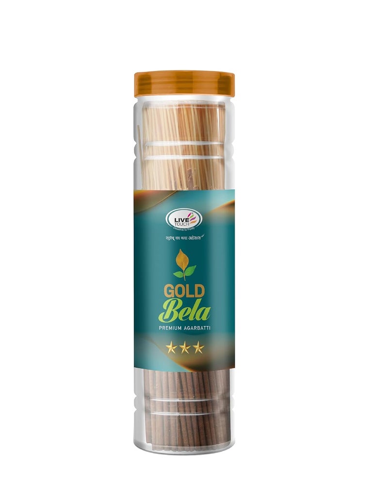 Live Touch Agarbatti Gold Bela Pack of 250 gm Premium Jar Pack