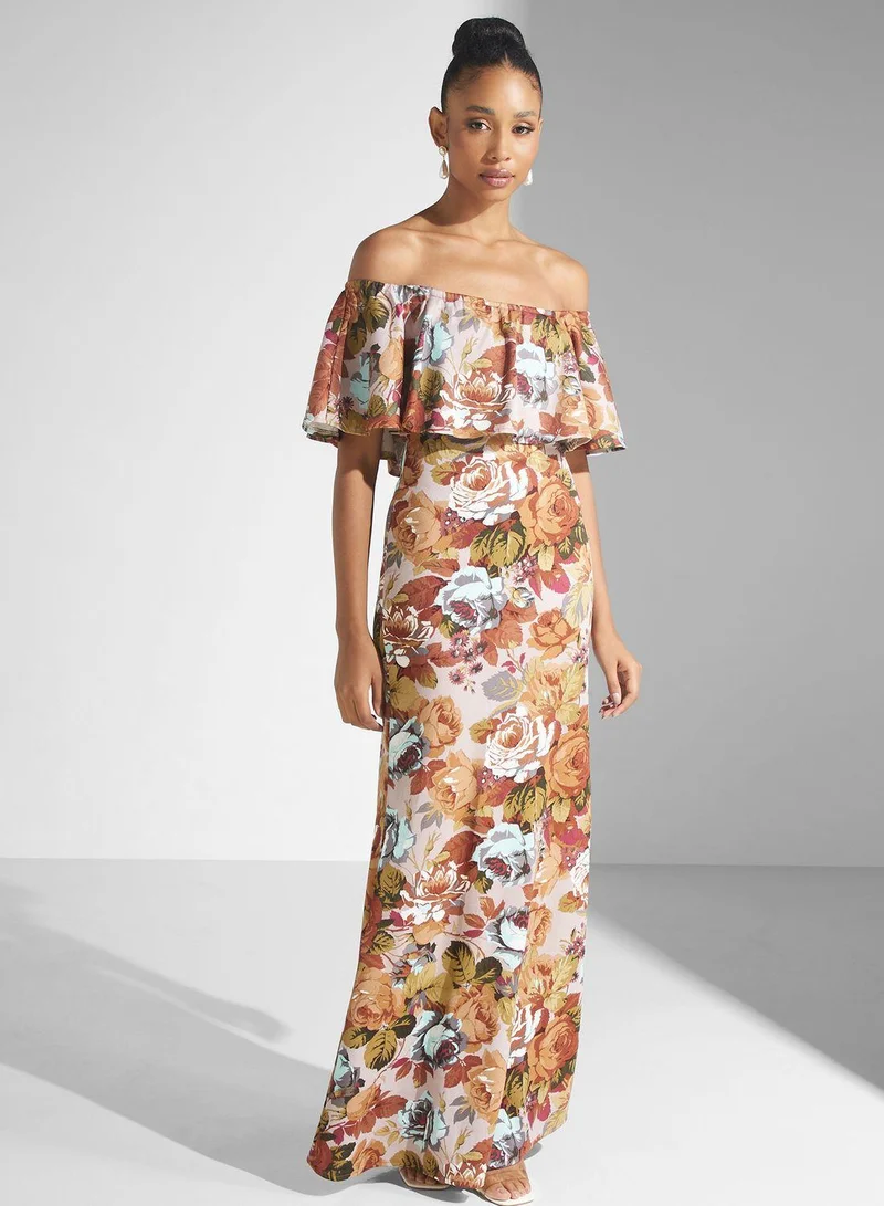 Golden Apple Bardot Printed Dress