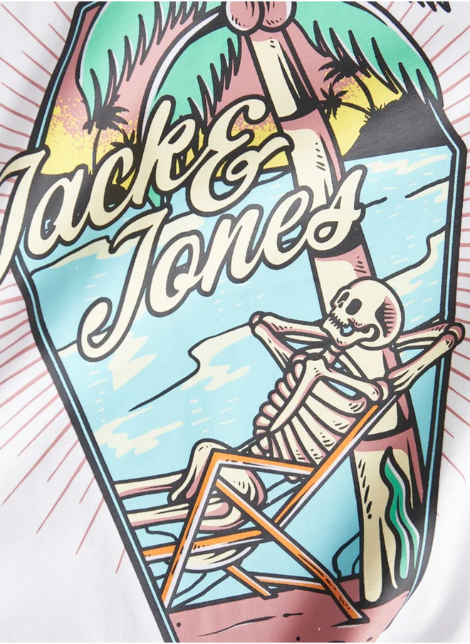 JACK & JONES Graphic Print Round Neck T-Shirt