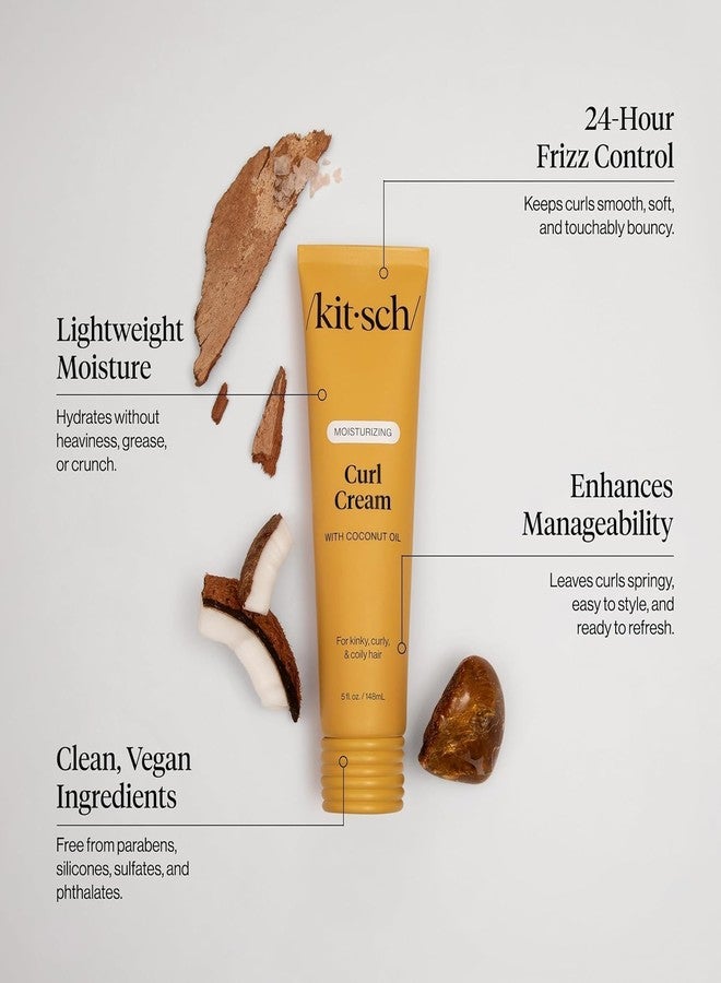 Kitsch Moisturizing Curl Cream for Curly Hair – Lightweight Curly Hair Products for Men & Women | Defines Curls, Controls Frizz & Boosts Shine | Hydrating Curling Cream - Ideal Gifts for Women - Image 5