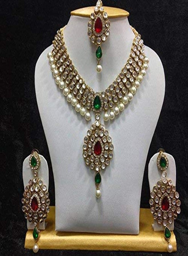 Shining Diva Traditional Jewellery Kundan Pearl Necklace Set For Women(Golden)(rrsd6737s) - Image 3